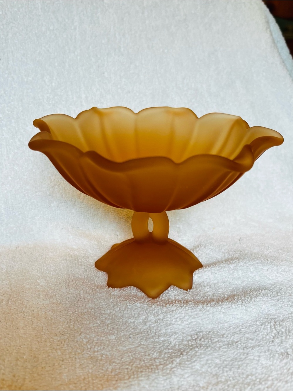 Westmoreland - Amber Glass Pedestal Compote Bowl - Amber